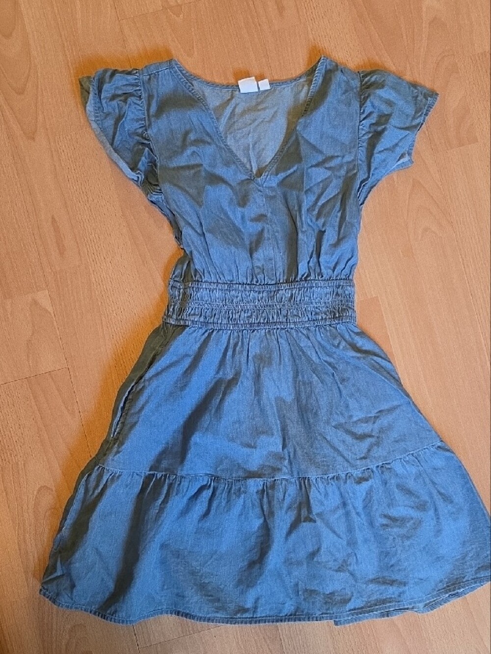 GAP Blue Denim Smocked Waist Dress